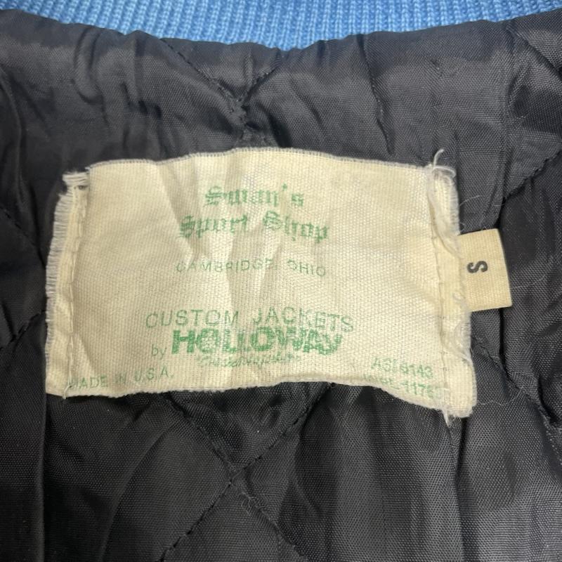 古着 USED ジャケット、上着 ジャンパー、ブルゾン Holloway 袖 レザー スタジャン スタジアム ジャンパー スナップボタン ロゴ 刺繍 パッチ S ロゴ、文字 X 刺繍 白 / ホワイト / white X 水色 / ライトブルー / メンズ USED 古着 中古 50149290