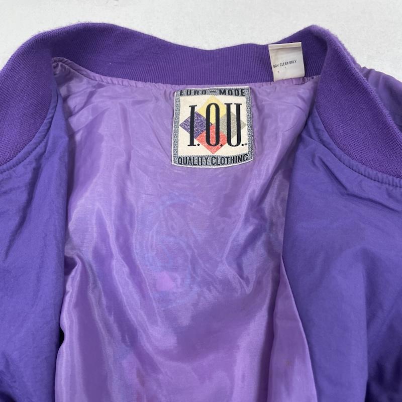 古着 USED ジャケット、上着 ジャンパー、ブルゾン ヴィンテージ IOU ナイロン ジャケット ロゴ 刺繍 スナップボタン L ロゴ、文字 X 刺繍 紫 / パープル / purple メンズ USED 古着 中古 50149292