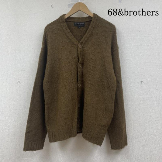 シックスティエイトアンドブラザーズ 68&brothers カーディガン 長袖 アクリル カーディガン ニット 長袖 ボタン セーター L 無地 茶 / ブラウン / brown メンズ USED 古着 中古 50149308