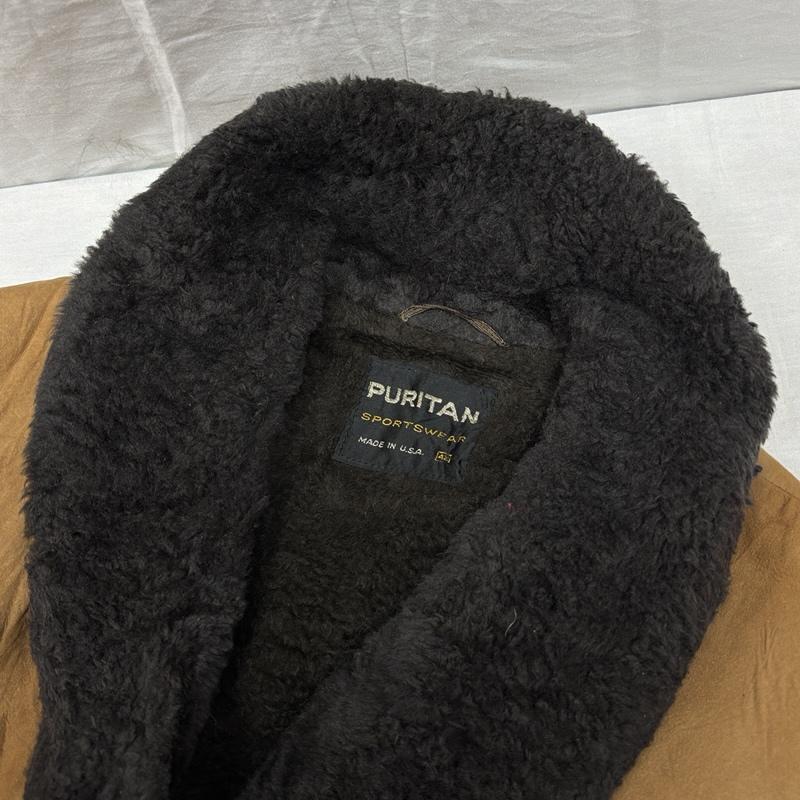 古着 USED ジャケット、上着 レザージャケット PURITAN 70年代 ビンテージ USA製 スエードレザー 裏ボア くるみボタン ショールカラー ランチ ジャケット 70s 42 メンズ USED 古着 中古 50149331
