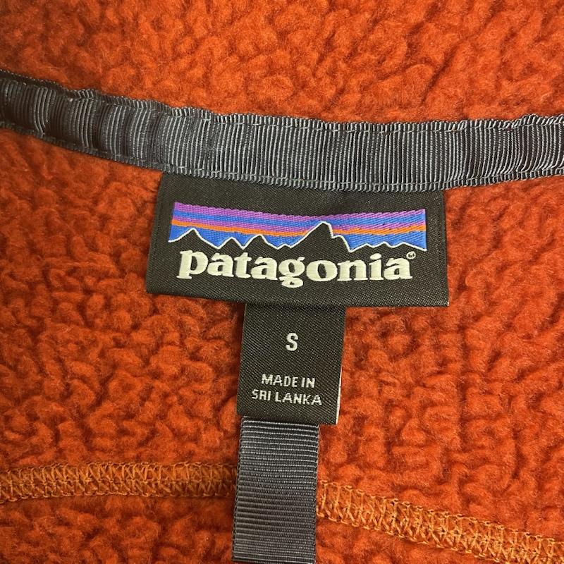 パタゴニア patagonia ベスト ベスト レトロ パイル ベスト 22825FA17 フリース ジャケット ロゴ 刺繍 朱色 S ロゴ、文字 X 刺繍 赤 / レッド / red レディース USED 古着 中古 50149332