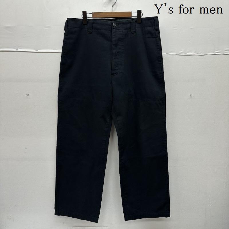 ワイズフォーメン Y s for men パンツ チノパン コットン ワイド テーパード チノ パンツ MI-P13-022 S 黒 / ブラック / black メンズ USED 古着 中古 50149337