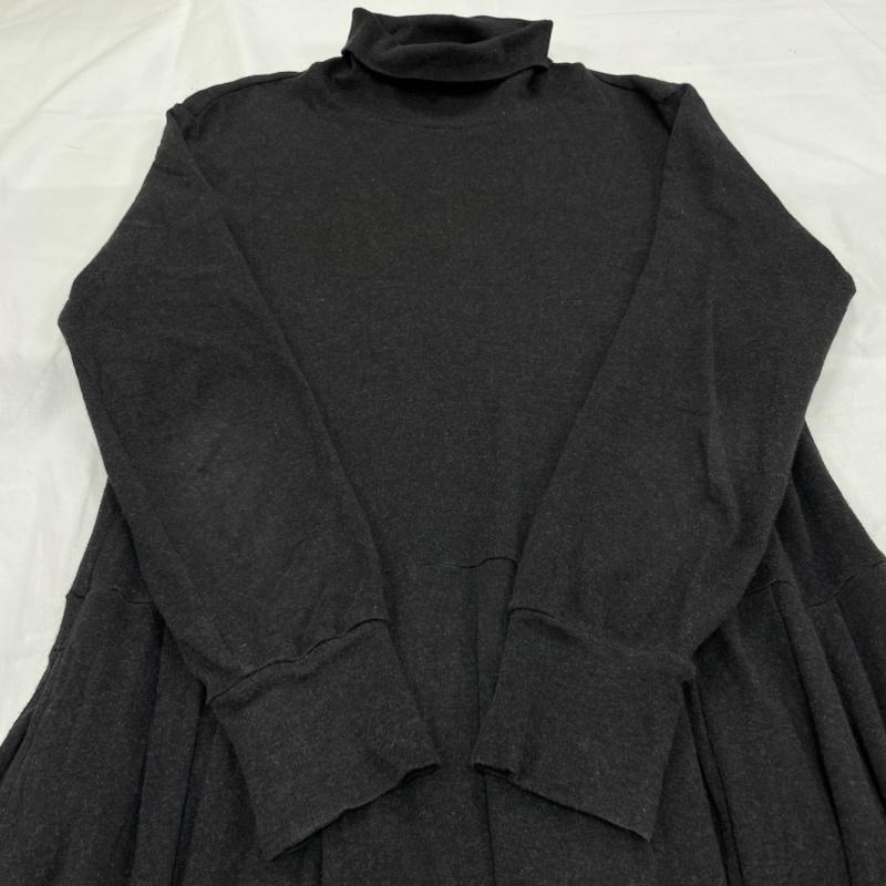古着 USED ワンピース ロングスカート 根々 石見銀山 群言堂 タートルネック ハイネック 長袖 タック ロング ワンピース コットン - 無地 チャコールグレー / チャコールグレー / レディース USED 古着 中古 50149338