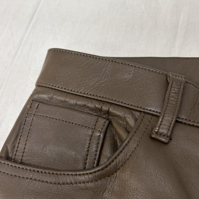 ＵＳＥＤ古着 USED/古着 ボトムス ボトムス plusmade レザーパンツ 牛革 ブラウン madeinjapan サイズM M 無地 茶 / ブラウン / brown メンズ USED 古着 中古 50149345