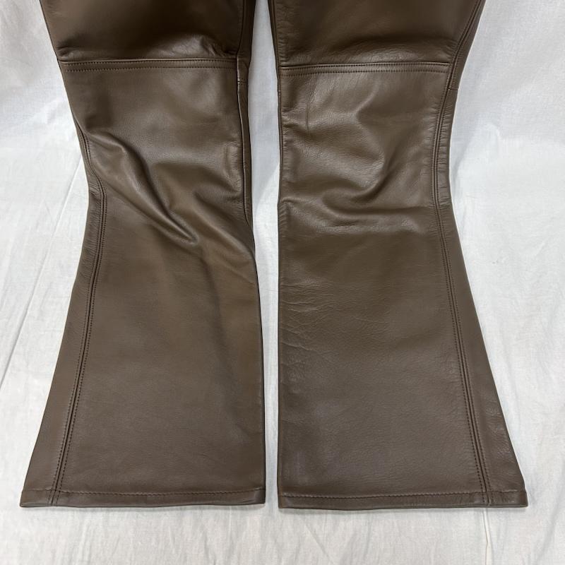 ＵＳＥＤ古着 USED/古着 ボトムス ボトムス plusmade レザーパンツ 牛革 ブラウン madeinjapan サイズM M 無地 茶 / ブラウン / brown メンズ USED 古着 中古 50149345