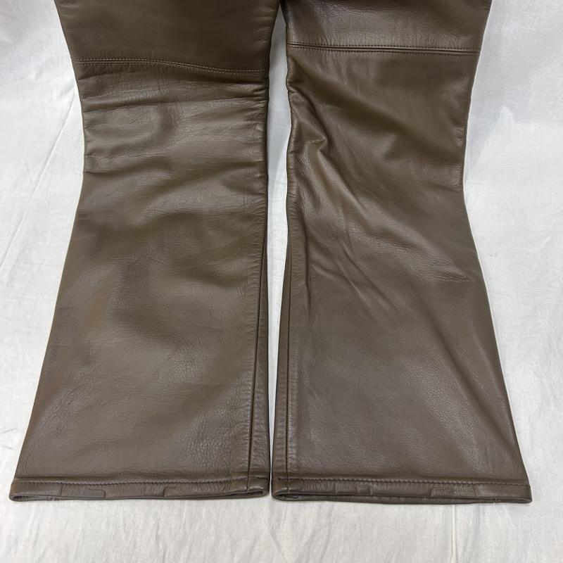 ＵＳＥＤ古着 USED/古着 ボトムス ボトムス plusmade レザーパンツ 牛革 ブラウン madeinjapan サイズM M 無地 茶 / ブラウン / brown メンズ USED 古着 中古 50149345