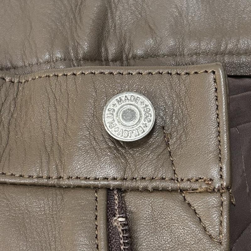 ＵＳＥＤ古着 USED/古着 ボトムス ボトムス plusmade レザーパンツ 牛革 ブラウン madeinjapan サイズM M 無地 茶 / ブラウン / brown メンズ USED 古着 中古 50149345
