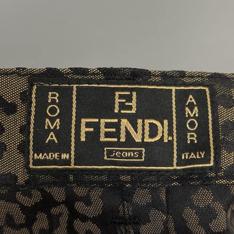 フェンディ FENDI スカート ひざ丈スカート レオパード ひざ下 台形 スカート 28 ヒョウ柄・レオパード柄 X ロゴ、文字 レディース USED 古着 中古 50149377