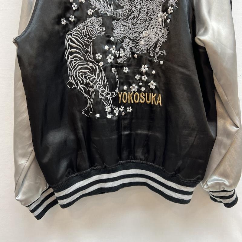 古着 USED ジャケット、上着 ジャンパー、ブルゾン 華鳥風月 龍 虎 桜 和柄 刺繍 スカジャン L 黒 / ブラック / black メンズ USED 古着 中古 50149393