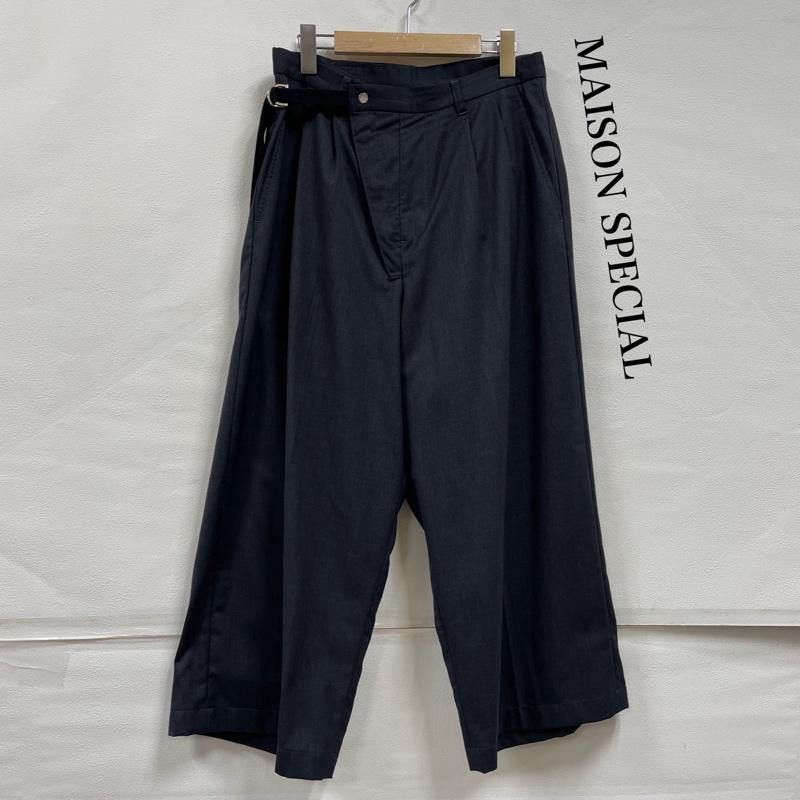 メゾンスペシャル MAISON SPECIAL パンツ スラックス 23AW イタリアン アーミ ーモーターサイクル パンツ タック ワイド ユニセックス 11241461501 0 無地 ダークグレー / ダークグレー / メンズ USED 古着 中古 50149408
