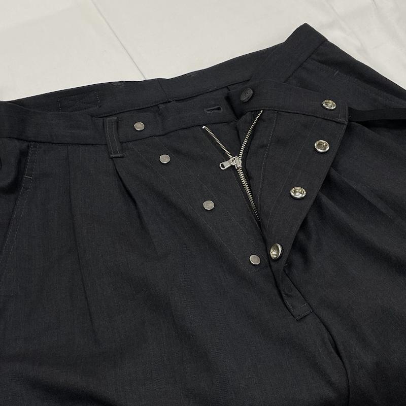 メゾンスペシャル MAISON SPECIAL パンツ スラックス 23AW イタリアン アーミ ーモーターサイクル パンツ タック ワイド ユニセックス 11241461501 0 無地 ダークグレー / ダークグレー / メンズ USED 古着 中古 50149408