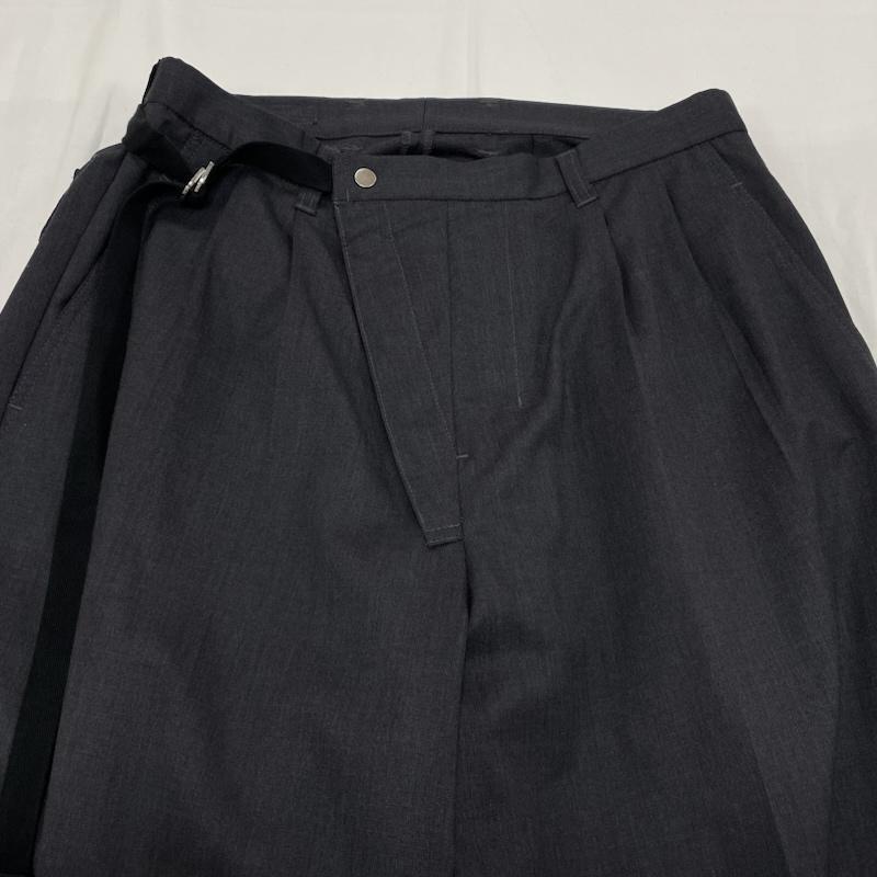 メゾンスペシャル MAISON SPECIAL パンツ スラックス 23AW イタリアン アーミ ーモーターサイクル パンツ タック ワイド ユニセックス 11241461501 0 無地 ダークグレー / ダークグレー / メンズ USED 古着 中古 50149408