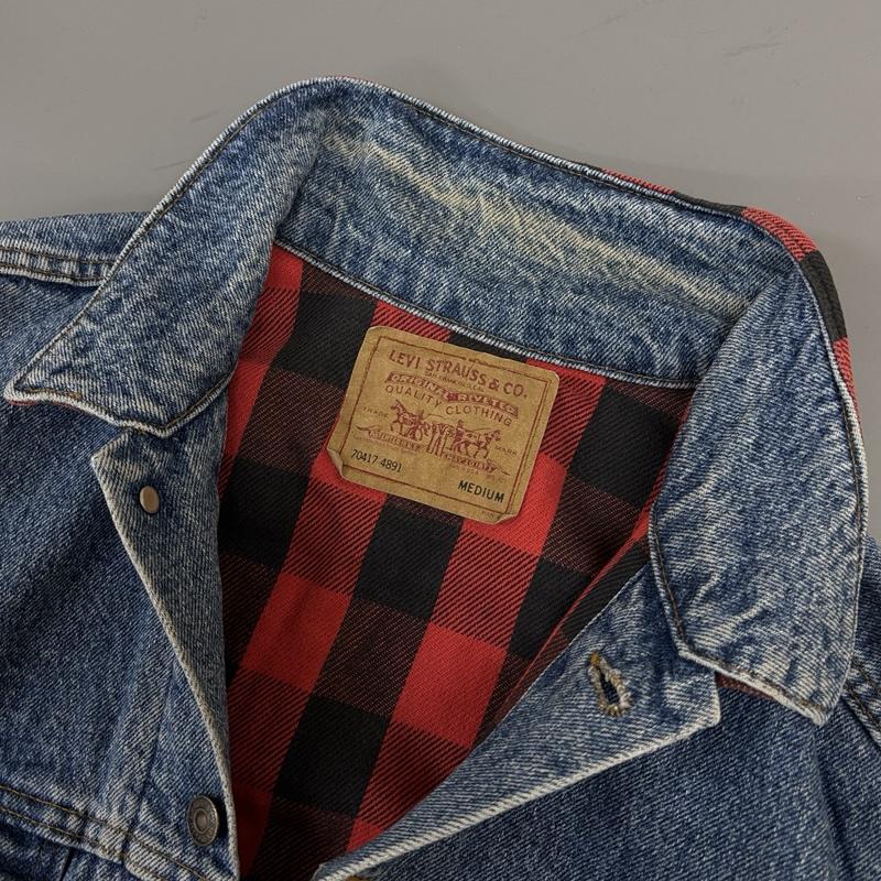 リーバイス Levi s ジャケット、上着 ジャンパー、ブルゾン 70417-4891 USA製 80s ボタン裏527 フランネルライナー デニムジャケット M メンズ USED 古着 中古 50149421