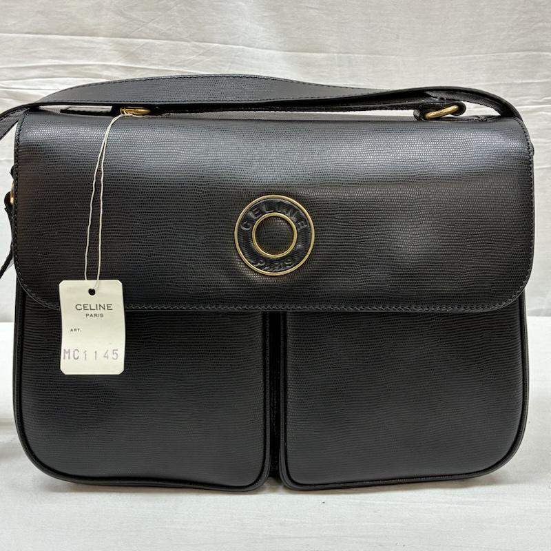 セリーヌ CELINE ショルダーバッグ ショルダーバッグ オールド サークル ロゴ レザー 2WAY ハンド ショルダー バッグ 斜め掛け ゴールド金具 - ロゴ、文字 黒 / ブラック / black X 金 / ゴールド / gold color レディース USED 古着 中古 50149436