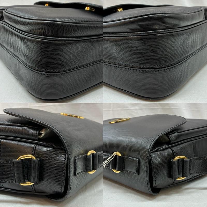 セリーヌ CELINE ショルダーバッグ ショルダーバッグ オールド サークル ロゴ レザー 2WAY ハンド ショルダー バッグ 斜め掛け ゴールド金具 - ロゴ、文字 黒 / ブラック / black X 金 / ゴールド / gold color レディース USED 古着 中古 50149436