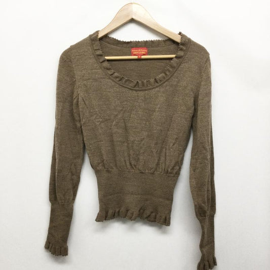 ヴィヴィアン ウエストウッド レッドレーベル Vivienne Westwood red label ニット、セーター 長袖 ヴィヴィアンウエストウッド 357-01-15103　6116M　ウール　薄手ニット 3 無地 茶 / ブラウン / brown レディース USED 古着 中古 50149447