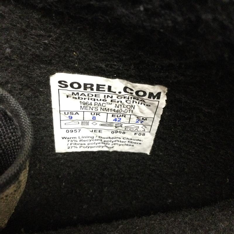 ソレル SOREL ブーツ ロングブーツ SOREL NM1440-011 1964 PAC NYLON ブーツ 27.0cm 無地 黒 / ブラック / black メンズ USED 古着 中古 50149462