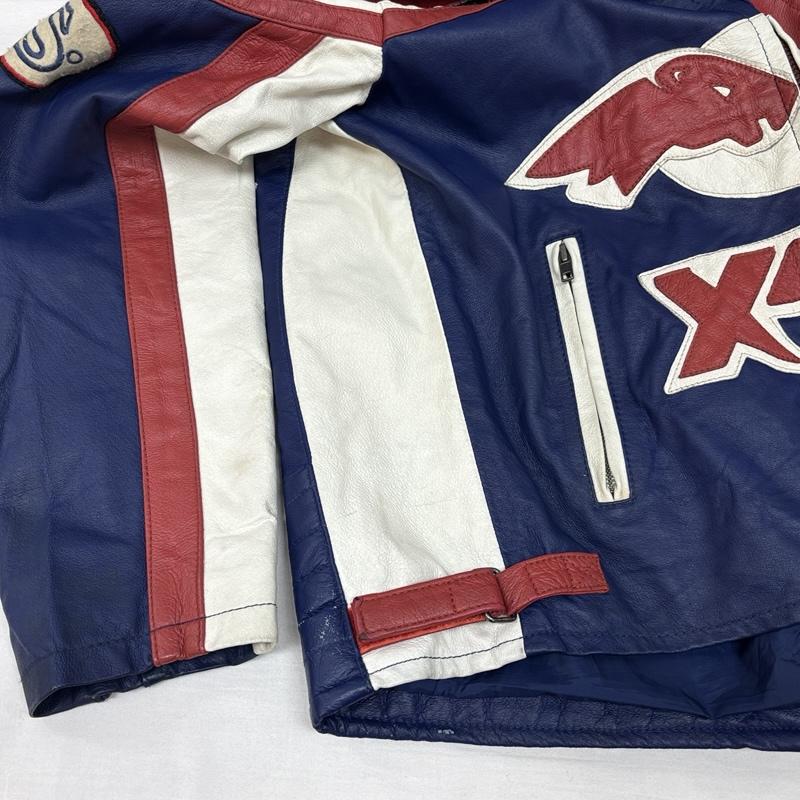 アリゾナ ARIZONA ジャケット、上着 レザージャケット XLAND シングル ライダース レーシング レザー ジャケット 46 メンズ USED 古着 中古 50149465