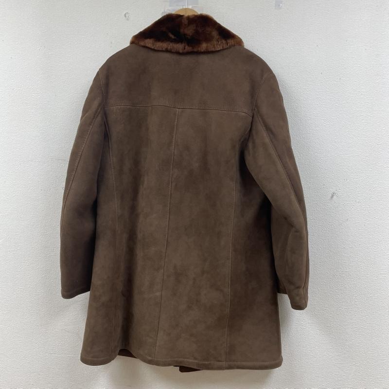 古着 USED コート コート一般 EL Gamo スペイン製 ムートン コート 羊革 レザー 80s 90s ランチコート 50 無地 茶 / ブラウン / brown メンズ USED 古着 中古 50149494