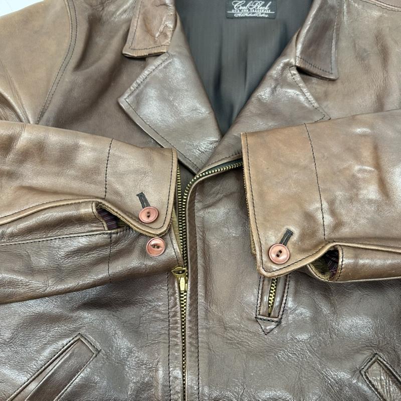 コールブラック Coal Black ジャケット、上着 レザージャケット ホース ハイド シングル ライダース レザー ジャケット M 茶 / ブラウン / brown メンズ USED 古着 中古 50149523