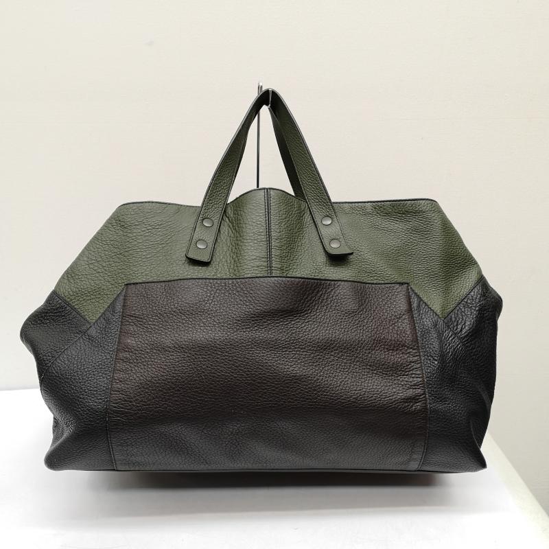 ボッテガヴェネタ BOTTEGA VENETA トートバッグ トートバッグ ダーク サージェント レザー トートバッグ - 緑 / グリーン / green X 黒 / ブラック / black メンズ USED 古着 中古 50149593