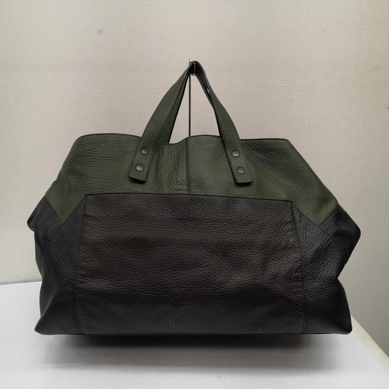 ボッテガヴェネタ BOTTEGA VENETA トートバッグ トートバッグ ダーク サージェント レザー トートバッグ - 緑 / グリーン / green X 黒 / ブラック / black メンズ USED 古着 中古 50149593