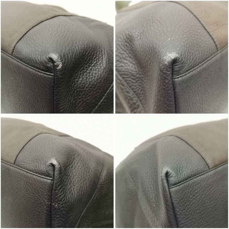 ボッテガヴェネタ BOTTEGA VENETA トートバッグ トートバッグ ダーク サージェント レザー トートバッグ - 緑 / グリーン / green X 黒 / ブラック / black メンズ USED 古着 中古 50149593