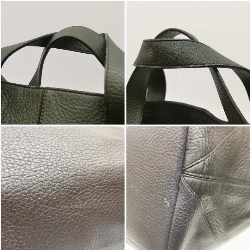 ボッテガヴェネタ BOTTEGA VENETA トートバッグ トートバッグ ダーク サージェント レザー トートバッグ - 緑 / グリーン / green X 黒 / ブラック / black メンズ USED 古着 中古 50149593
