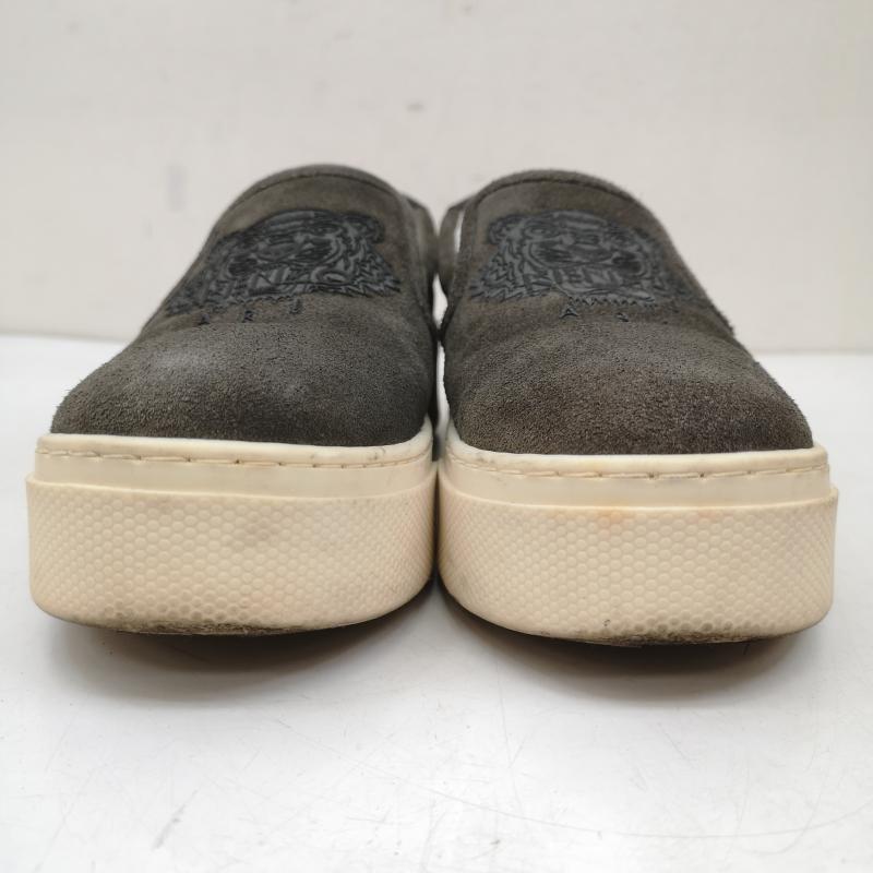 ケンゾー KENZO スニーカー スニーカー スエード スリッポン トラ 刺繍 38 24.0cm 灰 / グレー / gray レディース USED 古着 中古 50149609