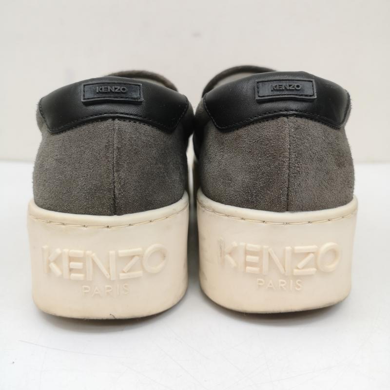 ケンゾー KENZO スニーカー スニーカー スエード スリッポン トラ 刺繍 38 24.0cm 灰 / グレー / gray レディース USED 古着 中古 50149609