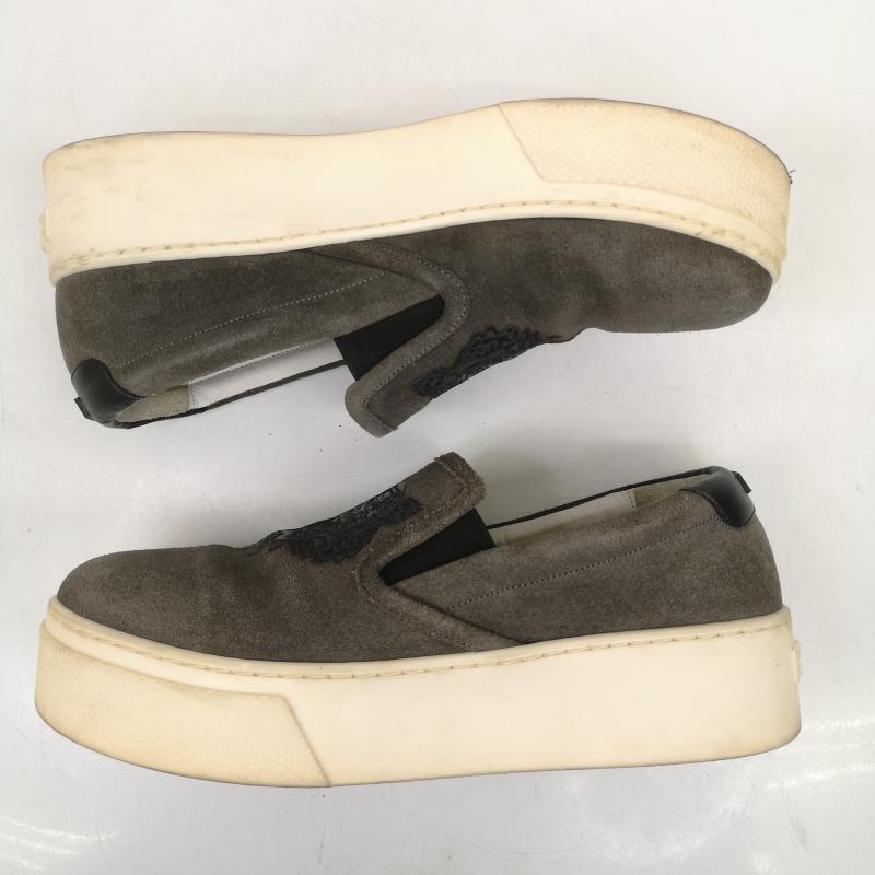 ケンゾー KENZO スニーカー スニーカー スエード スリッポン トラ 刺繍 38 24.0cm 灰 / グレー / gray レディース USED 古着 中古 50149609