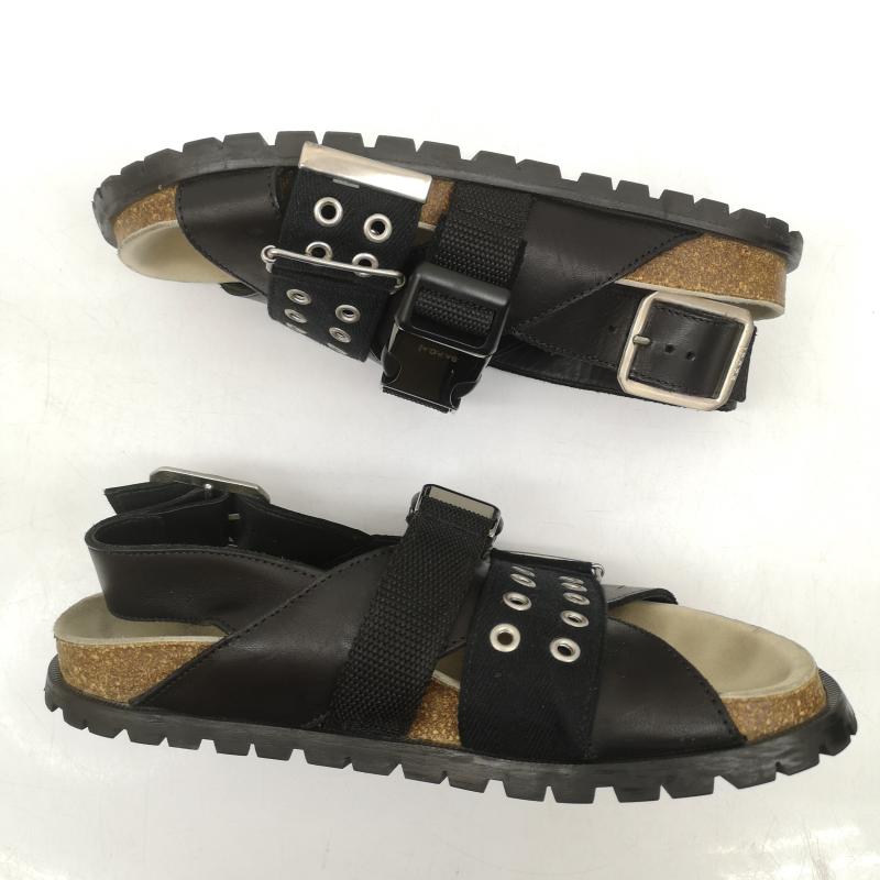 サカイ Sacai サンダル サンダル 21ss A.P.C. コラボ レザー サンダル Jules leather sandals 38 24.0cm 黒 / ブラック / black レディース USED 古着 中古 50149615