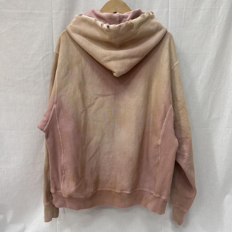 バウワウ Bowwow パーカー 長袖 ST. MACLAREN UNIV. HOODIE AGED pink L 日本製 ダメージ加工 ヴィンテージ加工 完売品 L プリント 桃 / ピンク / pink メンズ USED 古着 中古 50149654