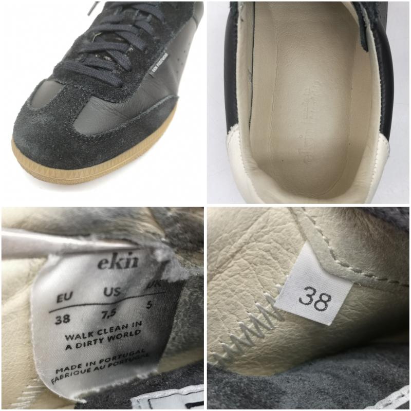 古着 USED スニーカー スニーカー ekn エクン TSUGA ツガ レザー シューズ 38 24.0cm 黒 / ブラック / black レディース USED 古着 中古 50149660