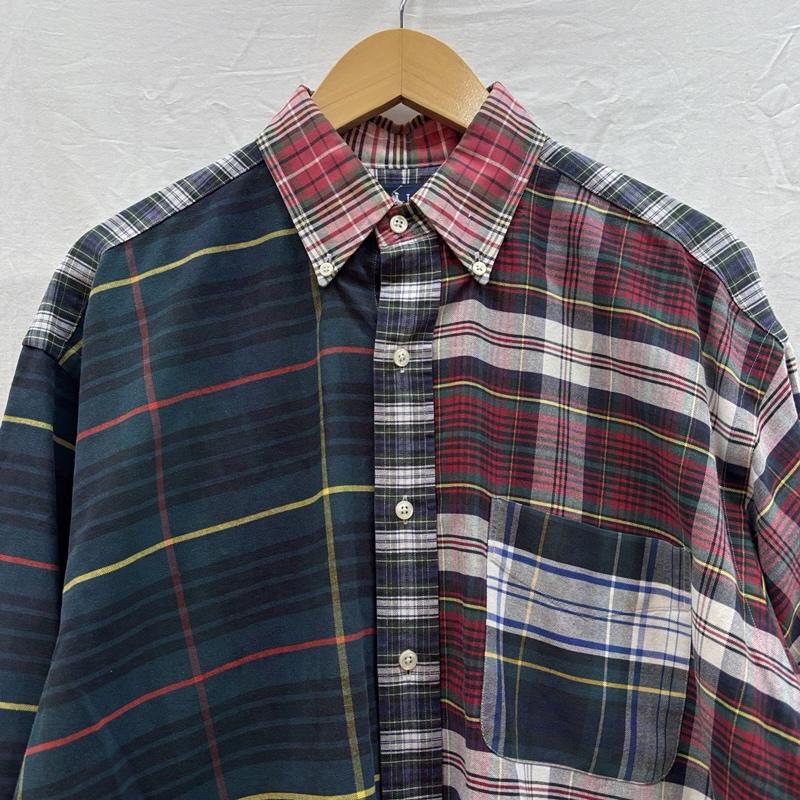 ラルフローレン RALPHLAUREN シャツ、ブラウス 長袖 90年代 ビンテージ シンガポール製 マルチチェック ボタンダウン シャツ 裾ポニー 90s VINTAGE M チェック メンズ USED 古着 中古 50149690