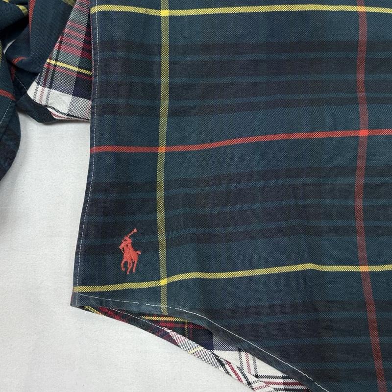 ラルフローレン RALPHLAUREN シャツ、ブラウス 長袖 90年代 ビンテージ シンガポール製 マルチチェック ボタンダウン シャツ 裾ポニー 90s VINTAGE M チェック メンズ USED 古着 中古 50149690