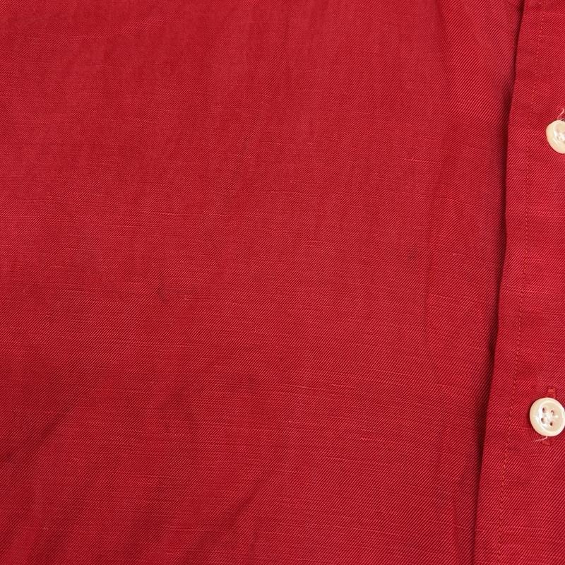 ラルフローレン RALPHLAUREN シャツ、ブラウス 長袖 90年代 ビンテージ 中国製 BLAKE シルク リネン ボタンダウン シャツ 90s VINTAGE L 赤 / レッド / red メンズ USED 古着 中古 50149692