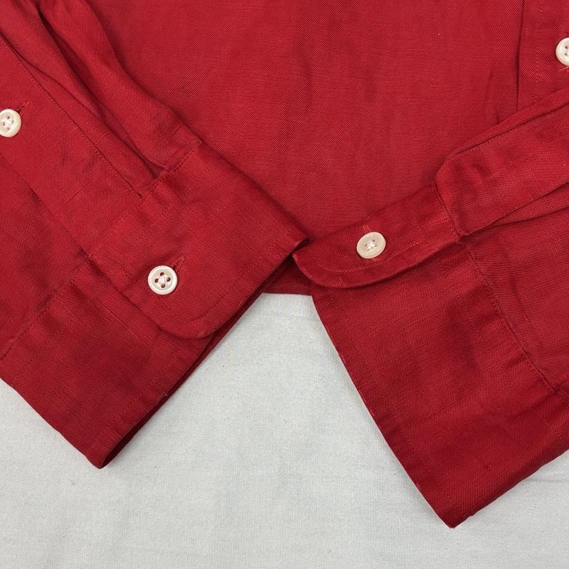 ラルフローレン RALPHLAUREN シャツ、ブラウス 長袖 90年代 ビンテージ 中国製 BLAKE シルク リネン ボタンダウン シャツ 90s VINTAGE L 赤 / レッド / red メンズ USED 古着 中古 50149692