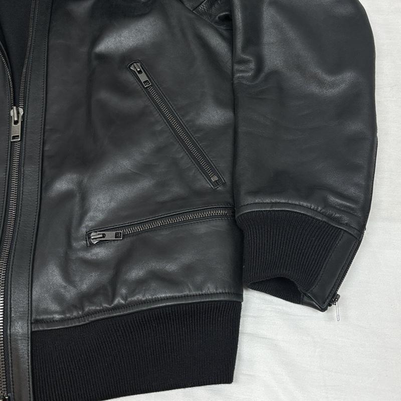 デンハム DENHAM ジャケット、上着 レザージャケット A-2 レザー ムートンボアカラー フライト ジャケット 牛革 シープ S 黒 / ブラック / black メンズ USED 古着 中古 50149701