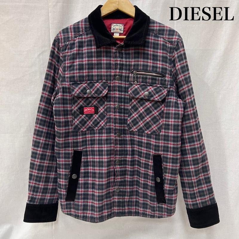 ディーゼル DIESEL ジャケット、上着 ジャンパー、ブルゾン フランネルジャケット ボックスシルエット チェック柄 袖襟コーデュロイ サイズM M チェック メンズ USED 古着 中古 50149741