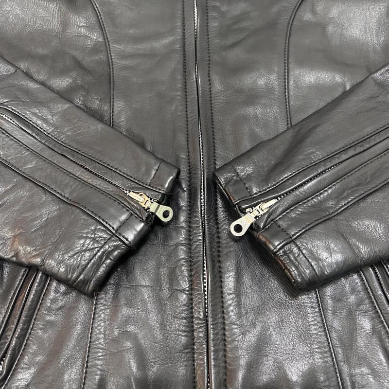 デグナー DEGNER ジャケット、上着 レザージャケット THEDEGNERCLASSICBRAND レディースレザージャケット 革ジャン シングル ブラック サイズL DG15SJ-3 L 無地 黒 / ブラック / black レディース USED 古着 中古 50149801