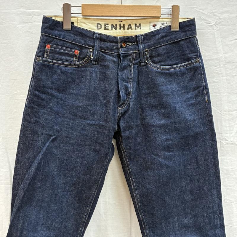 デンハム DENHAM パンツ デニム、ジーンズ JAPAN ARTISAN 390本限定 FORGE RELAXED FIT セルビッチ ボタンフライ デニムパンツ 29インチ ワンポイント X ロゴ、文字 インディゴ / インディゴ / Indigo メンズ USED 古着 中古 50149817