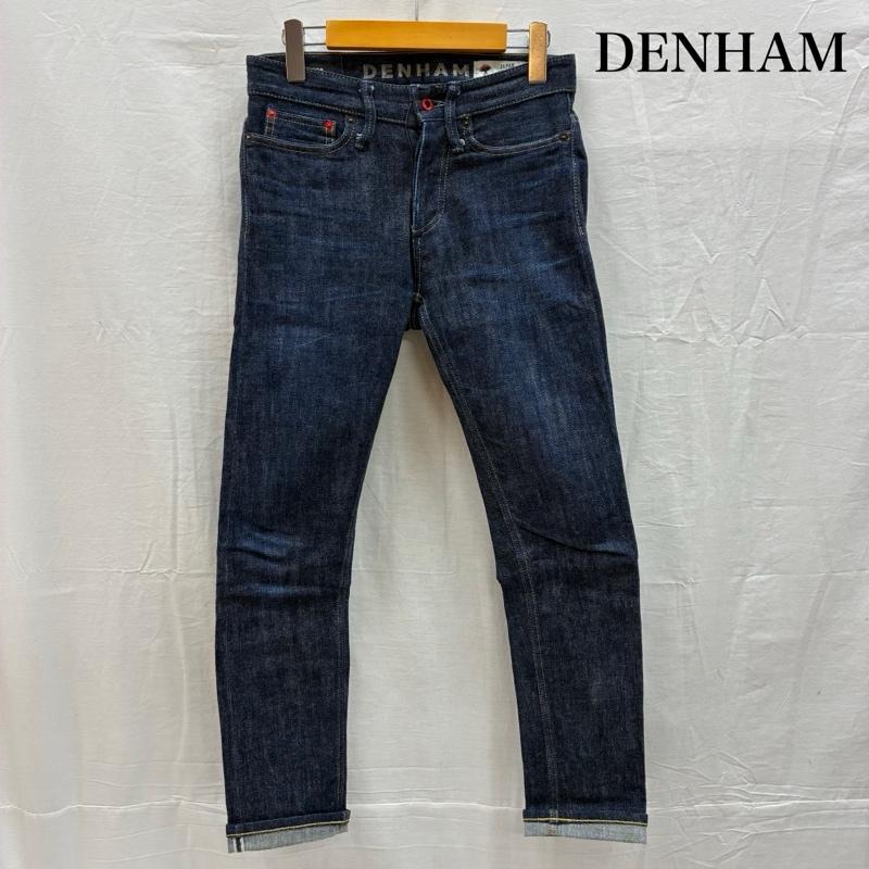デンハム DENHAM パンツ デニム、ジーンズ JAPAN ARTISAN 650本限定 RAZOR SLIM FIT セルビッチ ボタンフライ デニムパンツ 27インチ ワンポイント X ロゴ、文字 インディゴ / インディゴ / Indigo メンズ USED 古着 中古 50149818