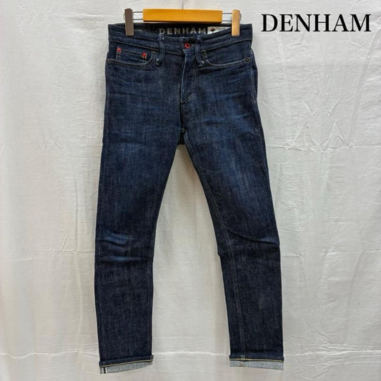 デンハム DENHAM パンツ デニム、ジーンズ JAPAN ARTISAN 650本限定 RAZOR SLIM FIT セルビッチ ボタンフライ デニムパンツ 27インチ ワンポイント X ロゴ、文字 インディゴ / インディゴ / Indigo メンズ USED 古着 中古 50149818