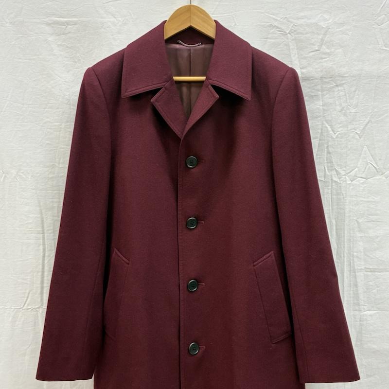 ジョンローレンスサリバン JOHN LAWRENCE SULLIVAN コート コート一般 17AW FLANNEL BAL COLLAR COAT ウール チェスターコート 1B002-0217-21 44 えんじ / ワインレッド / dark red メンズ USED 古着 中古 50149825
