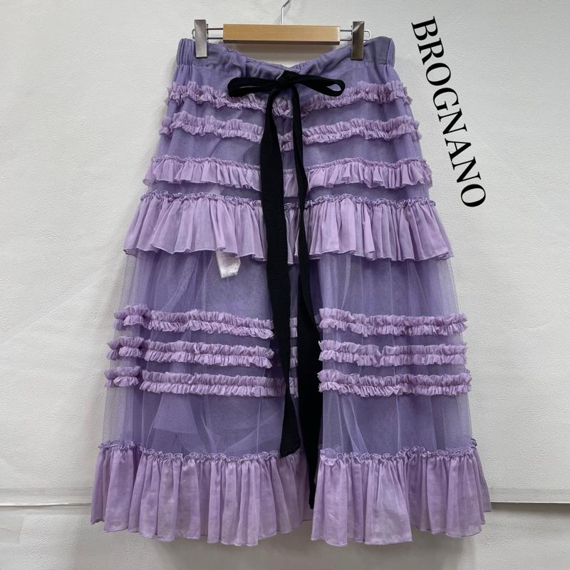 古着 USED スカート ロングスカート BROGNANO ボロガーノ ティアード フリル チュール ロング スカート イタリア製 38 38 無地 紫 / パープル / purple レディース USED 古着 中古 50149843