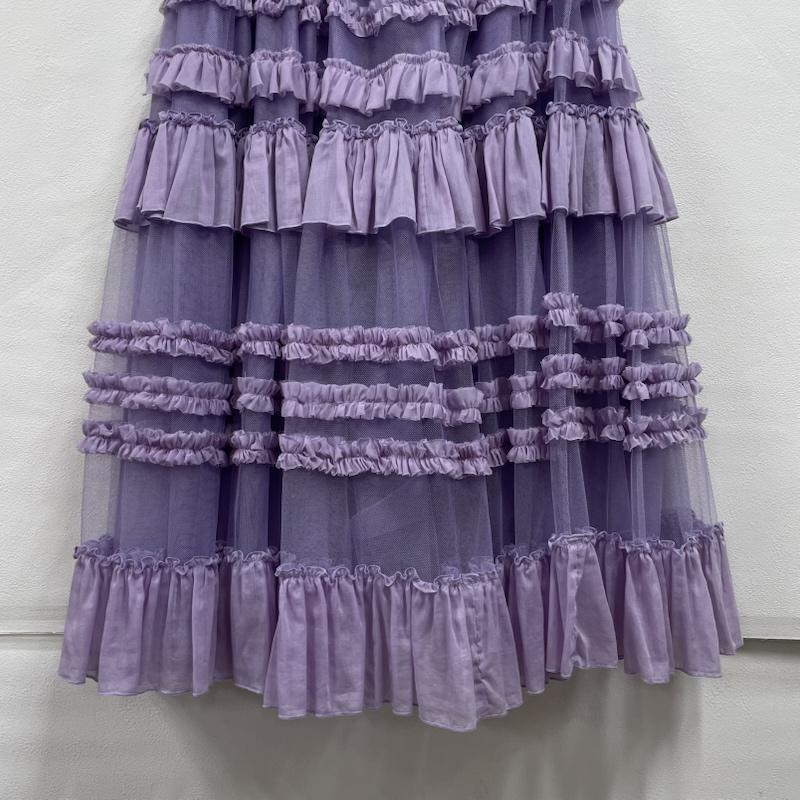 古着 USED スカート ロングスカート BROGNANO ボロガーノ ティアード フリル チュール ロング スカート イタリア製 38 38 無地 紫 / パープル / purple レディース USED 古着 中古 50149843