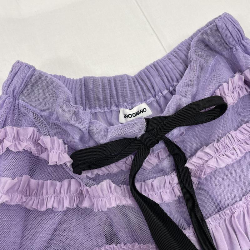 古着 USED スカート ロングスカート BROGNANO ボロガーノ ティアード フリル チュール ロング スカート イタリア製 38 38 無地 紫 / パープル / purple レディース USED 古着 中古 50149843
