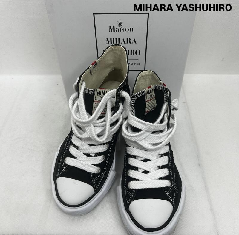 ミハラヤスヒロ MIHARAYASUHIRO スニーカー スニーカー MIHARA YASUHIRO ミハラヤスヒロ　PETERSON Canvas - ロゴ、文字 黒 / ブラック / black X 白 / ホワイト / white メンズ USED 古着 中古 50149882