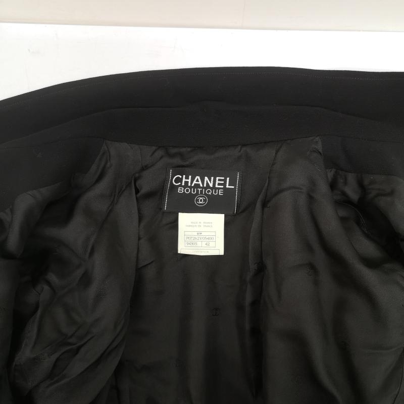 シャネル CHANEL ジャケット、上着 ジャケット、ブレザー オープンフロント ジャケット 97P P07262V05400 42 黒 / ブラック / black レディース USED 古着 中古 50149899